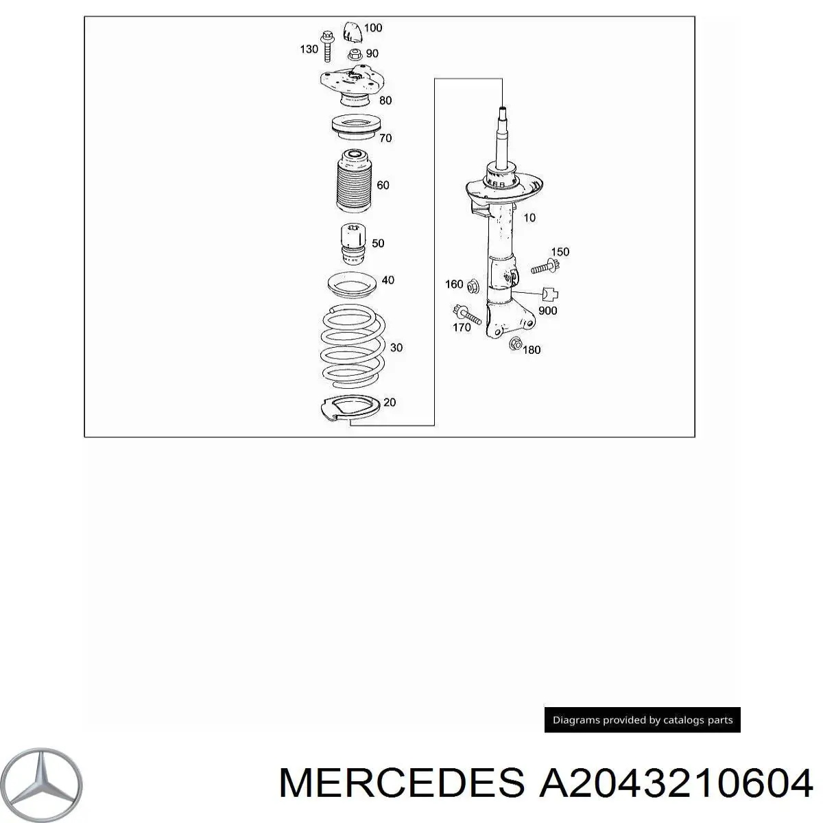 Пружина передня Mercedes A2043210604 ціна, від 37.61 USD