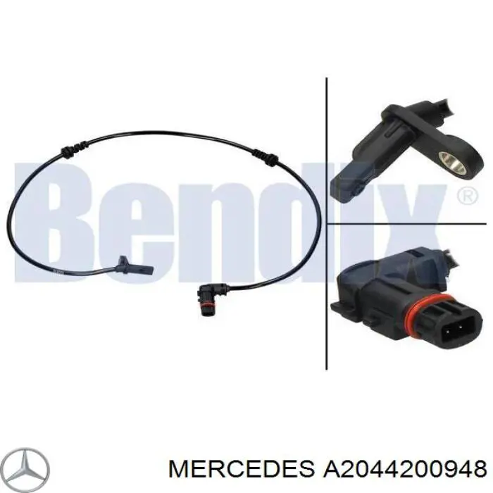 A2044200948 Mercedes Гнучка гальмівна трубка передня