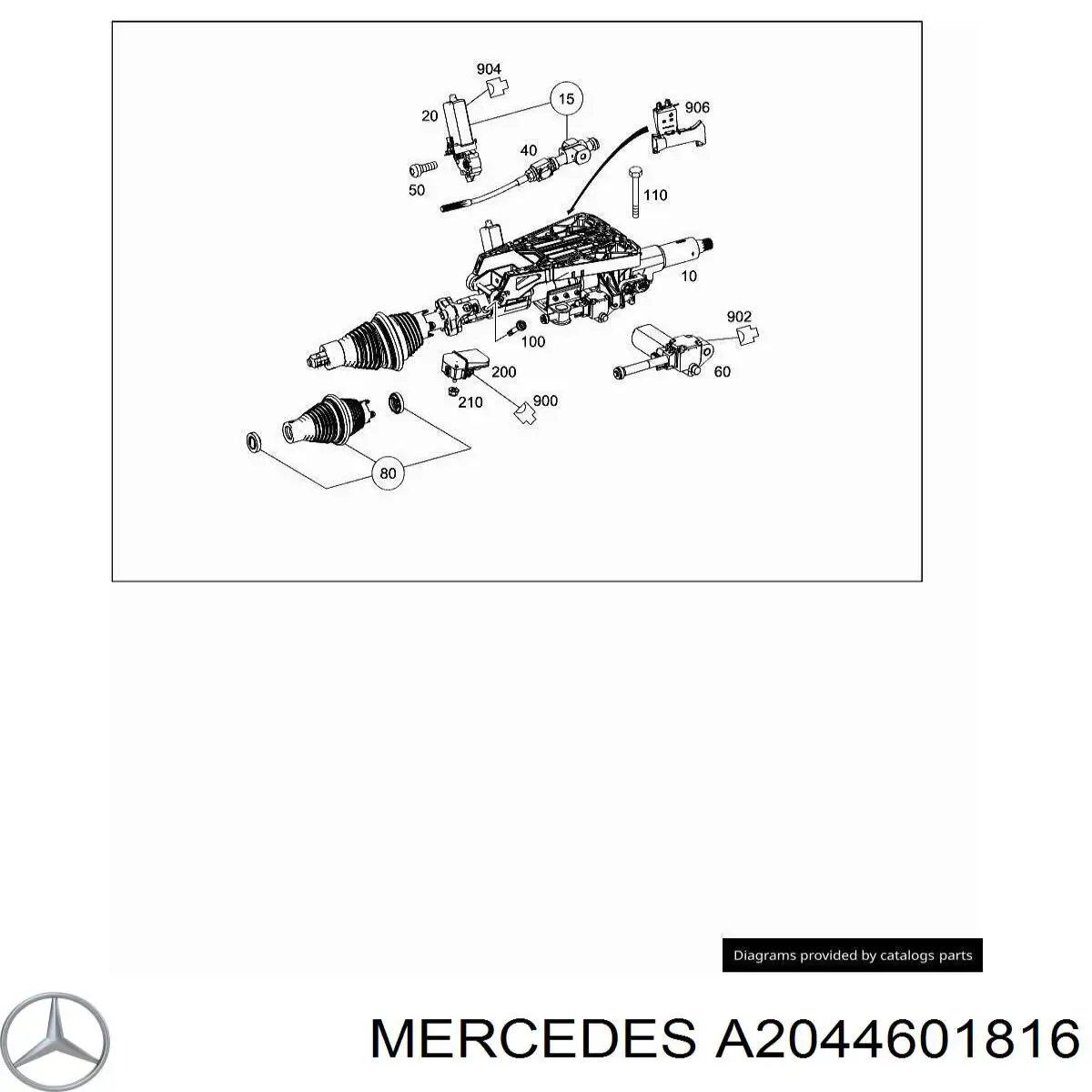 Рульова колонка Mercedes A2044601816 ціна, від 25.34 USD
