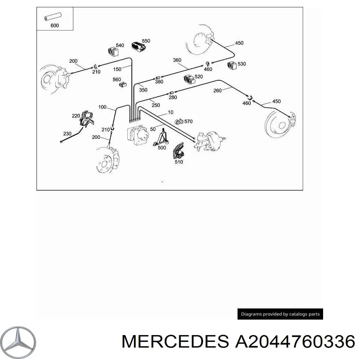 Кронштейн кріплення гальмівних трубок на Mercedes GLK (X204)