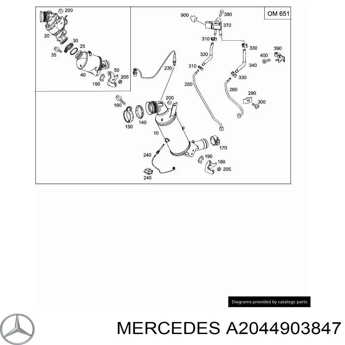 Купити A2044903847 Mercedes Вихлопна труба