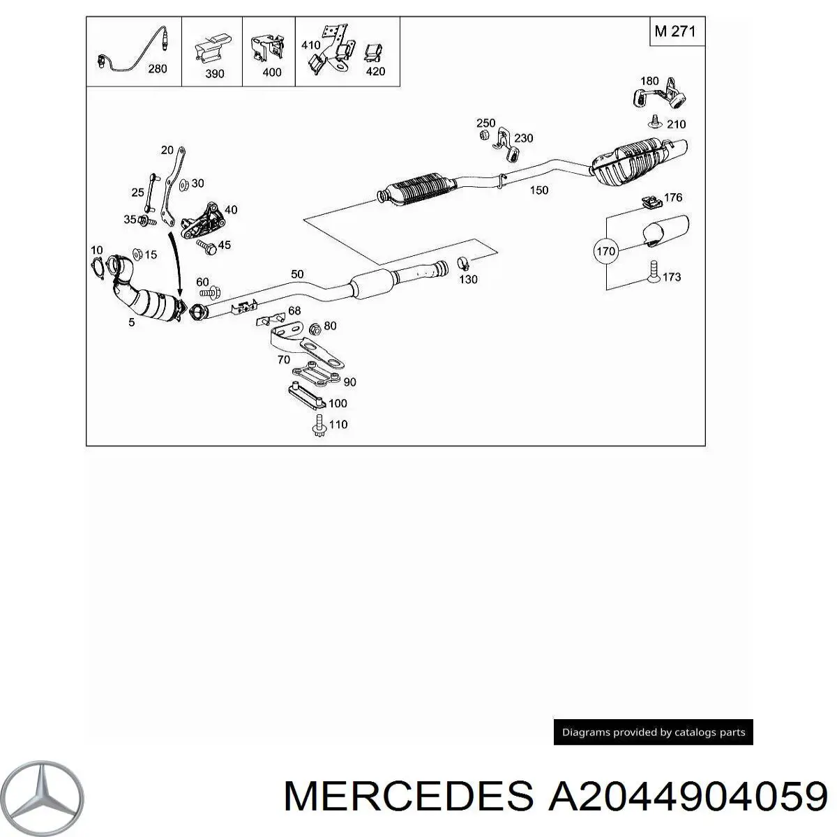 Вихлопна труба Mercedes A2044904059 ціна, від 12.56 USD