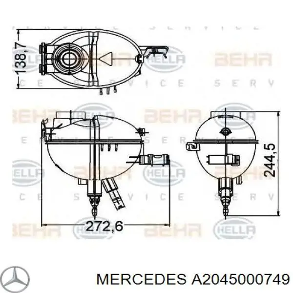 Бачок розширювальний Mercedes A2045000749