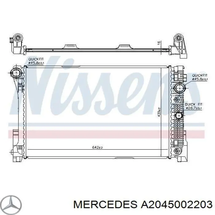Радіатор основний Mercedes A2045002203 ціна, від 132.33 USD