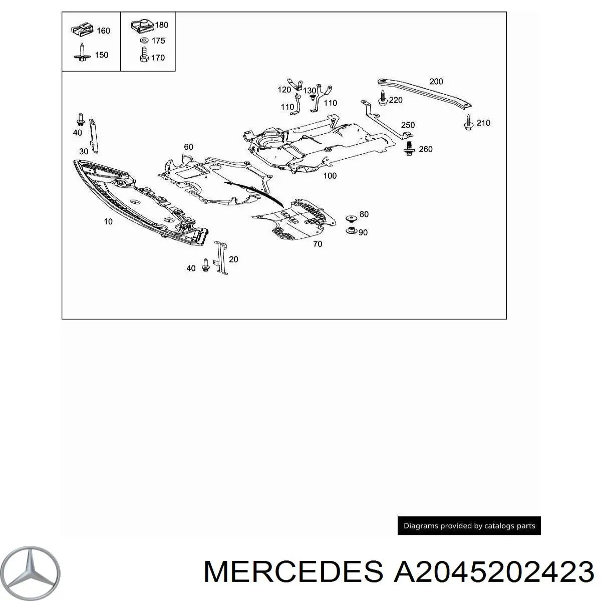 Купити A2045202423 Mercedes Ізоляція моторного відсіку
