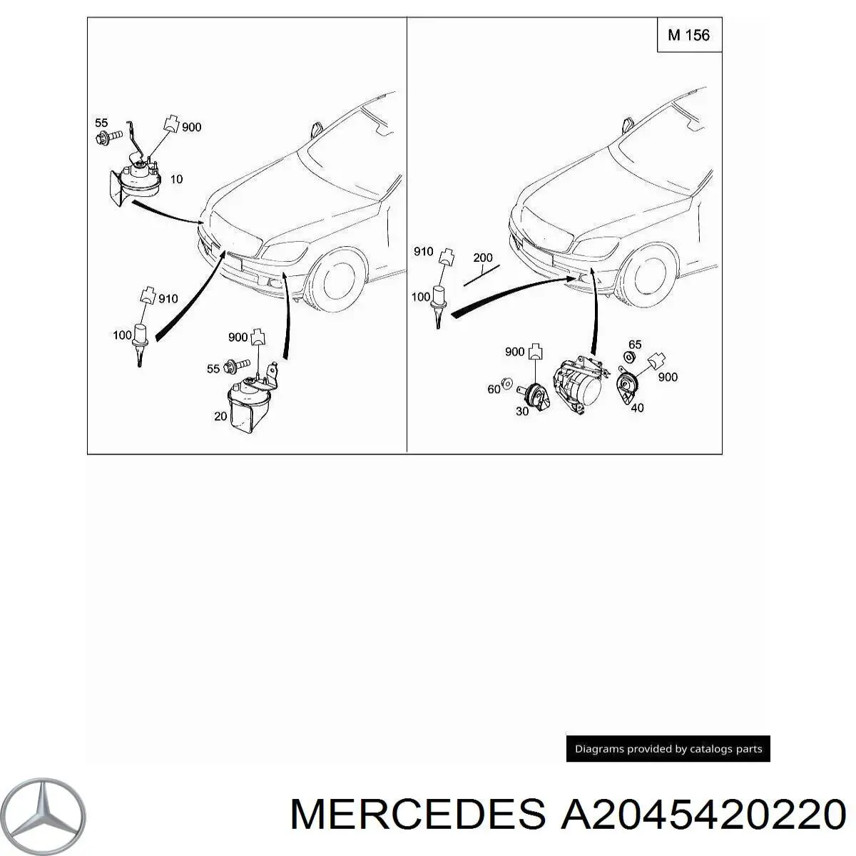 Сигнал звукової, клаксон Mercedes A2045420220 ціна, від 263.89 USD