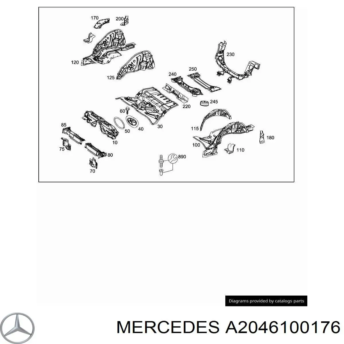 Арка крила заднього лівого Mercedes A2046100176 ціна, від 126.69 USD