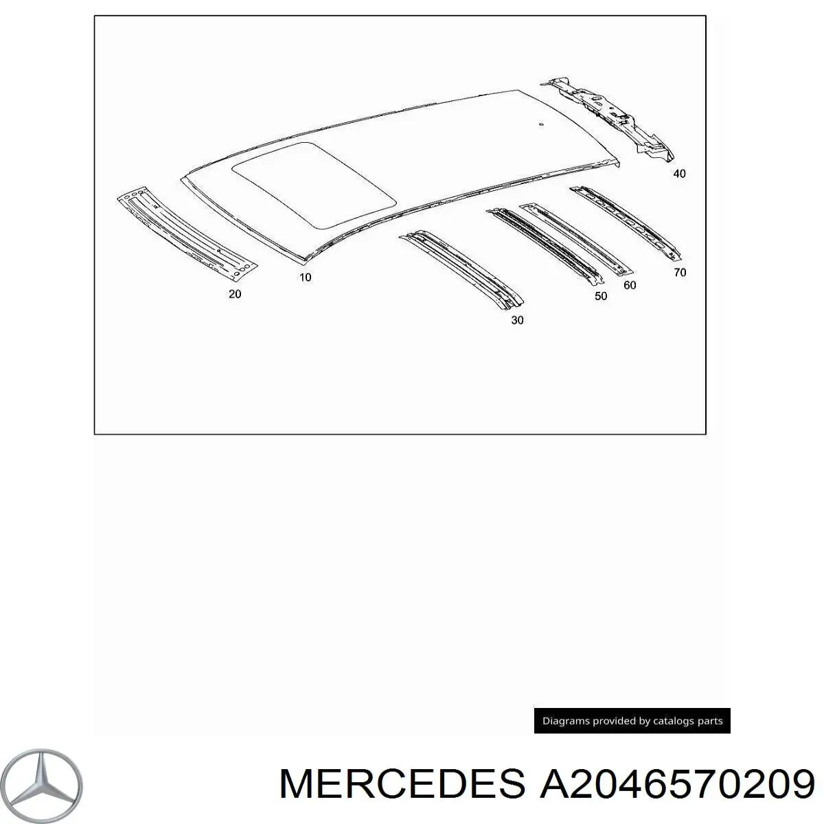 Дах кабіни в зборі Mercedes A2046570209 ціна, від 240.72 USD