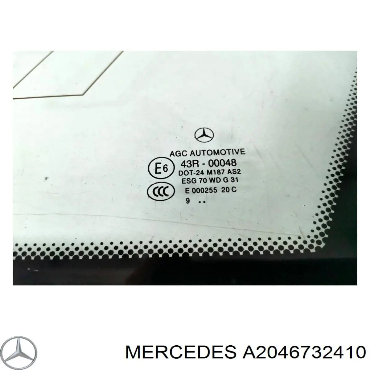 A2046730200 Mercedes Скло кузова/багажного відсіку, праве
