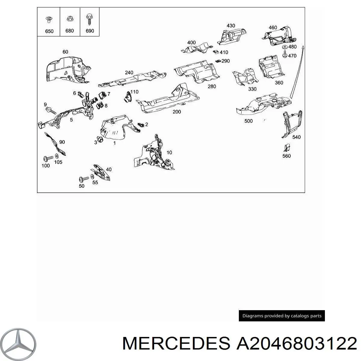 Купити A2046803122 Mercedes 