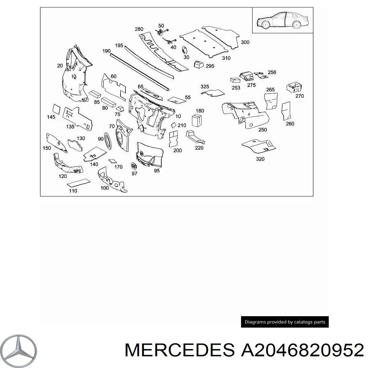  Mercedes A2046821200 ціна, від 25.33 USD