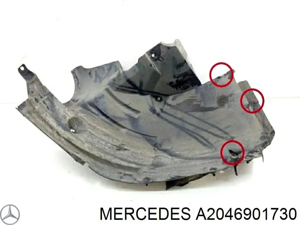 2046901730 Mercedes підкрилок переднього крила, лівий передній