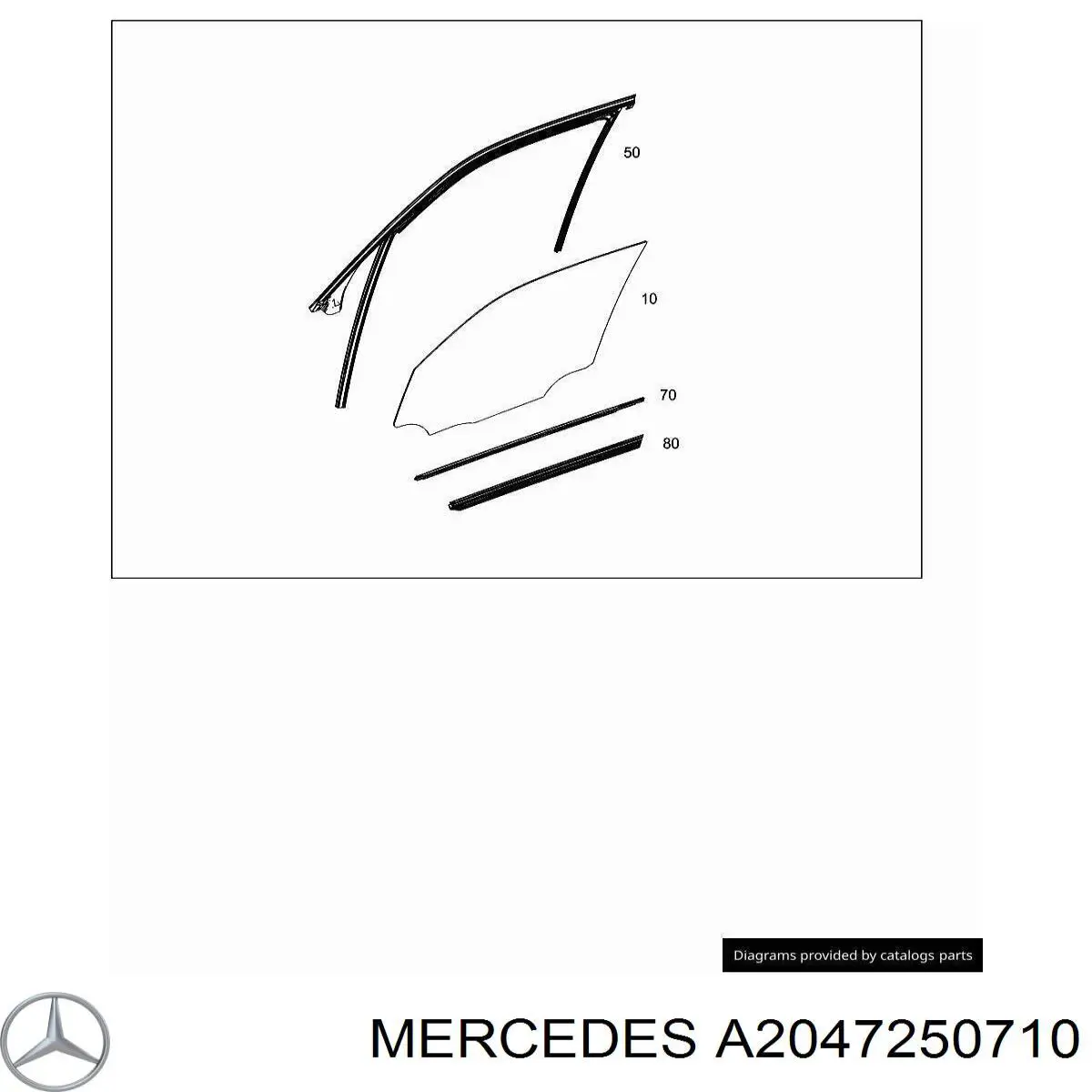 Скло передніх дверей, лівою Mercedes A2047250710 ціна, від 43.45 USD