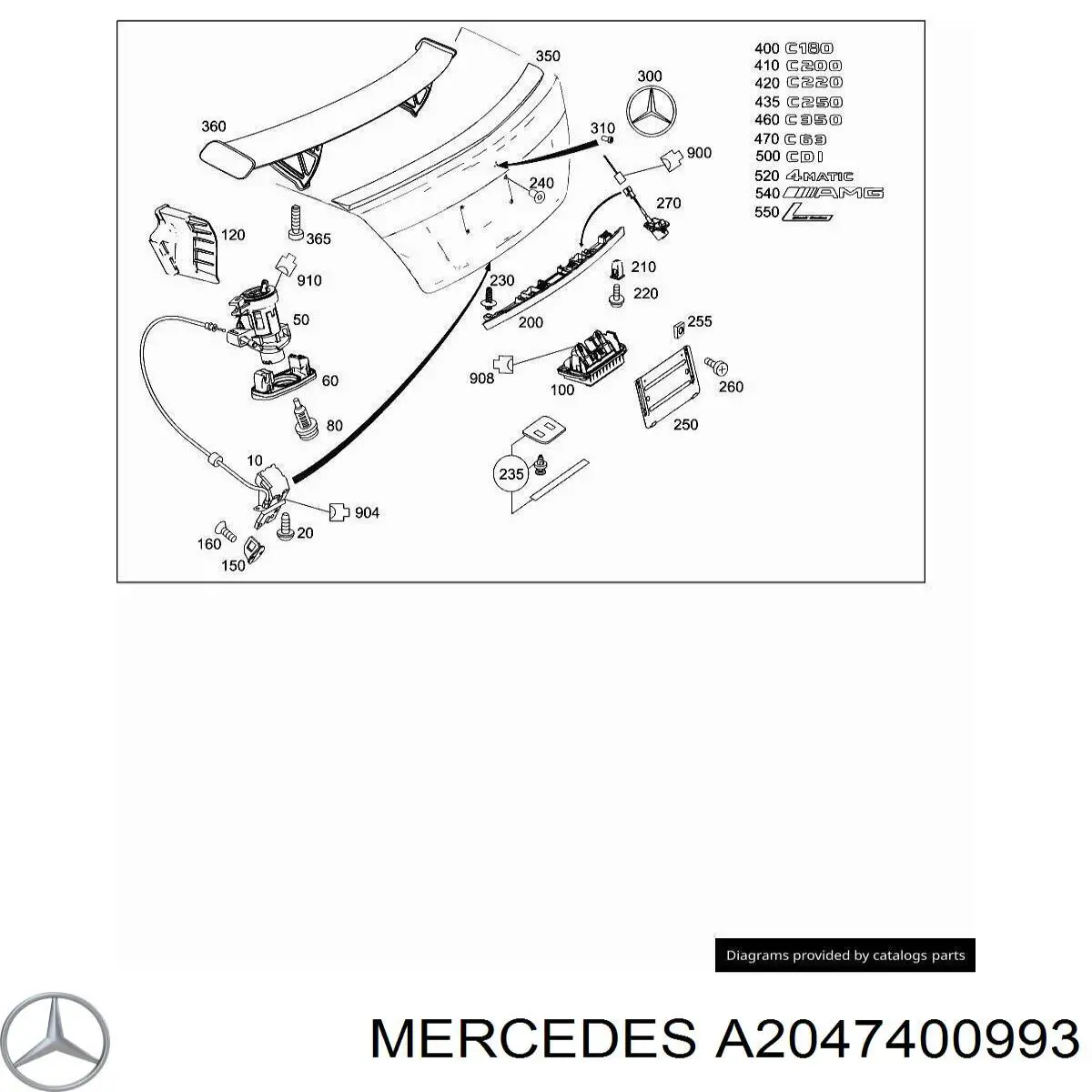 Купити A2047400993 Mercedes 