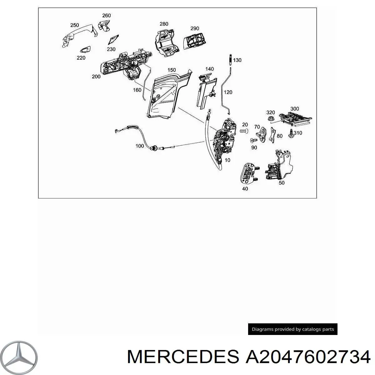 Тримач зовнішньої ручки дверей, передньої правої Mercedes A2047602734 ціна, від 16.45 USD