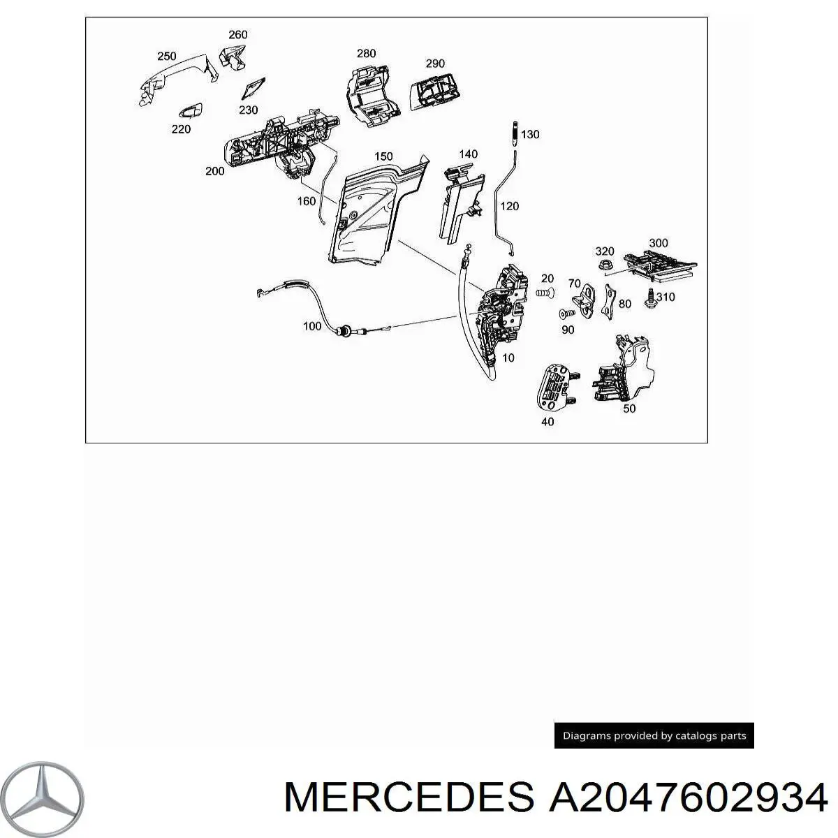 Тримач зовнішньої ручки дверей, передньої лівої Mercedes A2047602934 ціна, від 25.34 USD