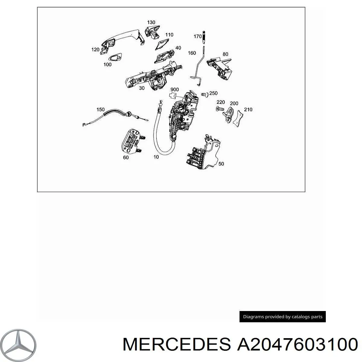 A2047603100 Mercedes Тримач зовнішньої ручки дверей, задніх лівих
