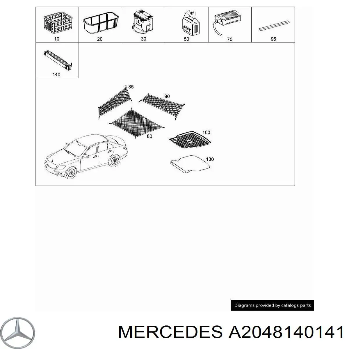 Килимок багажного відсіку Mercedes A2048140141 ціна, від 153.13 USD