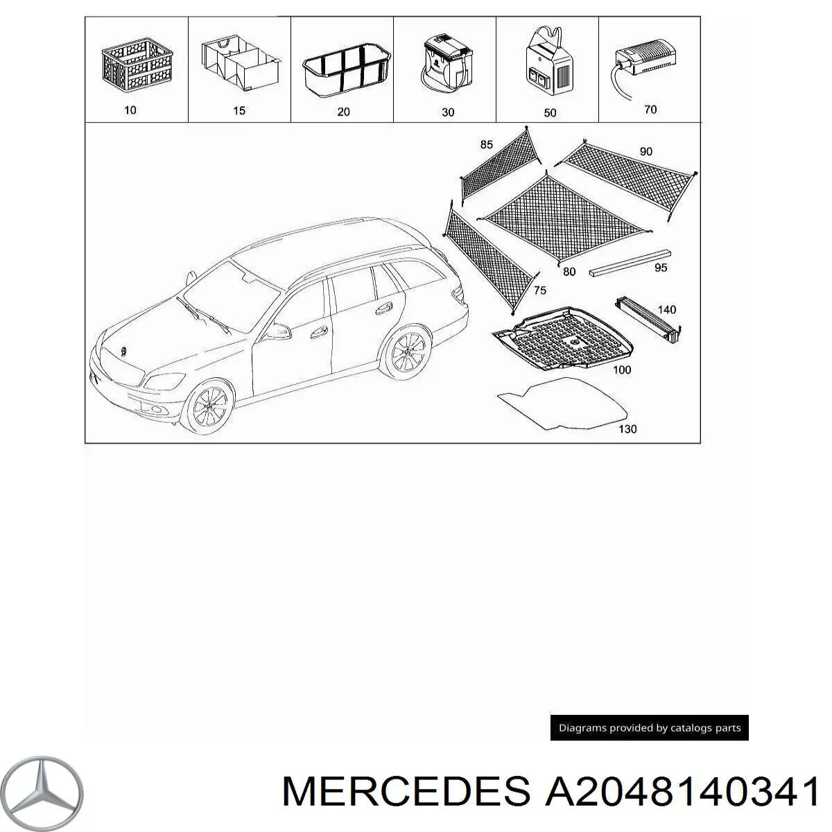 A2048140341 Mercedes Задній килимок в багажник
