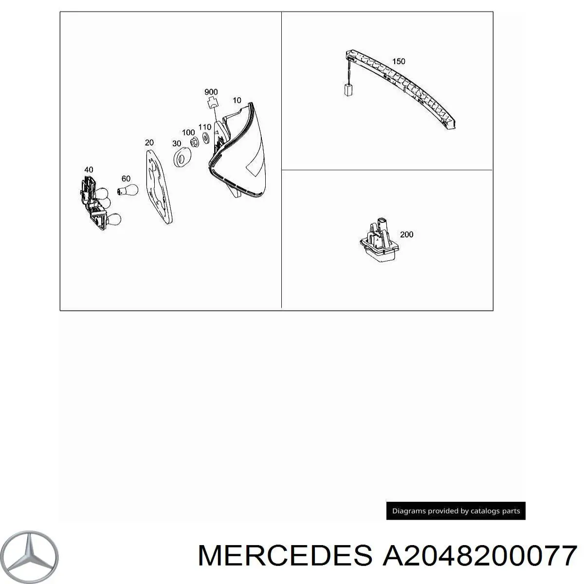 A2048200077 Mercedes Плата заднього ліхтаря, контактна