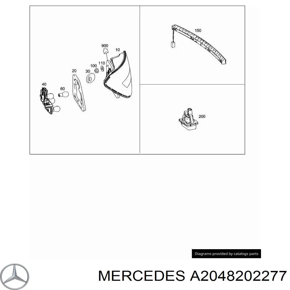 Плата заднього ліхтаря, контактна Mercedes A2048202277 ціна, від 31.47 USD