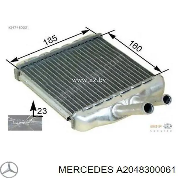 A2048300061 Mercedes радіатор пічки (обігрівача)