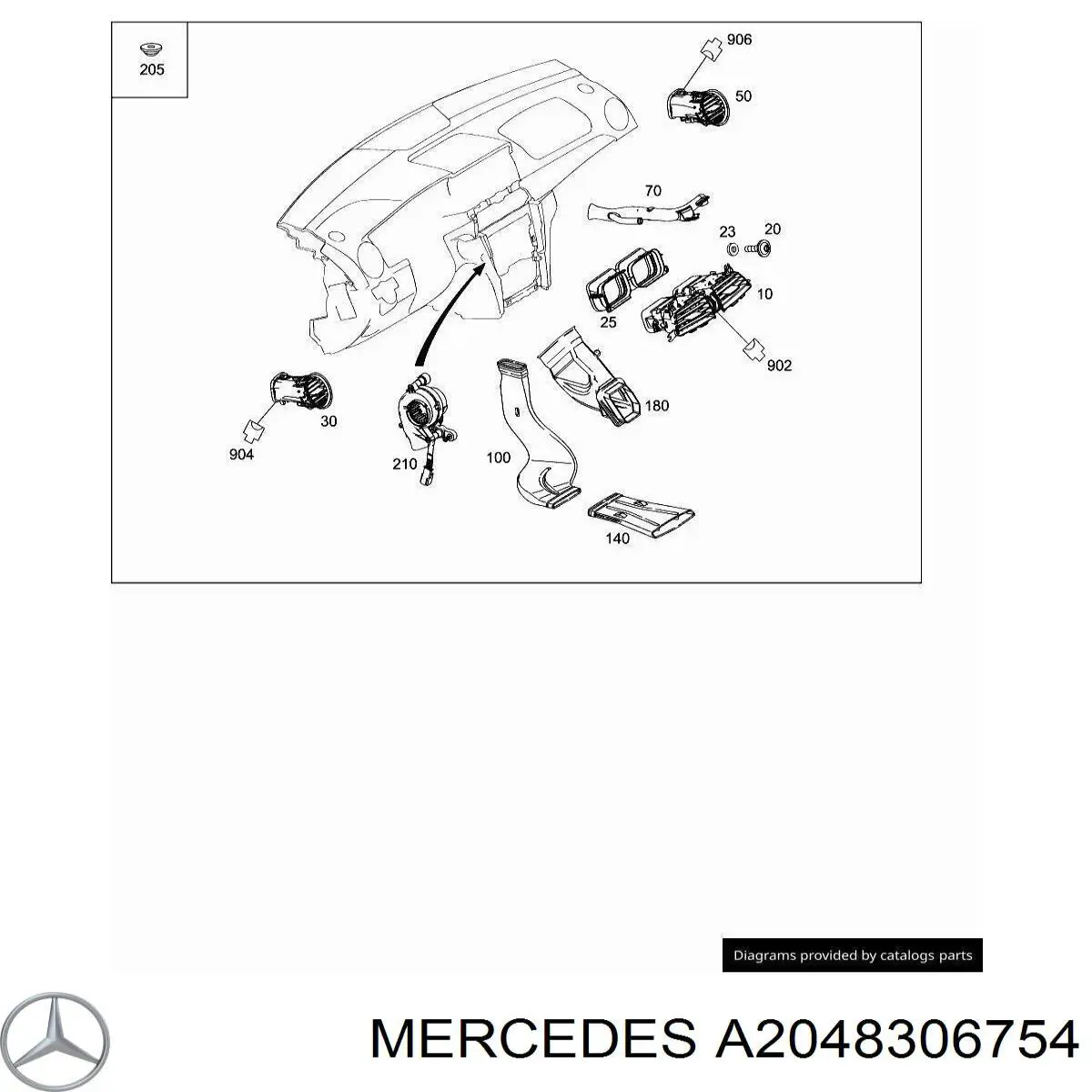 Купити A2048306754 Mercedes 