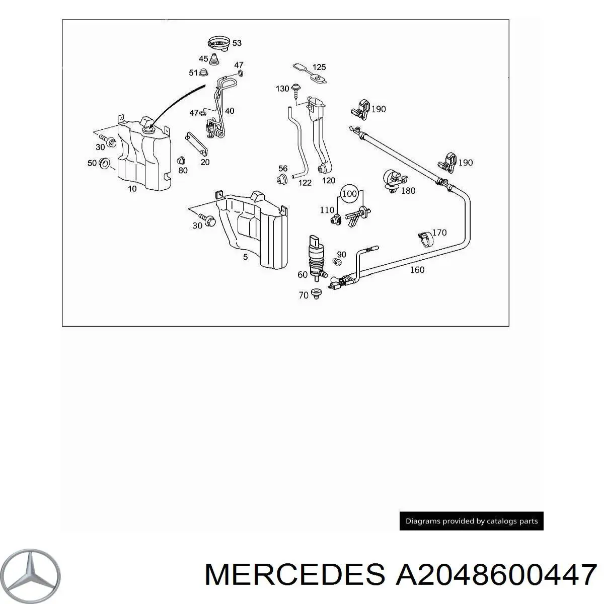 Купити A2048600447 Mercedes Форсунка омивача фари передньої, правої