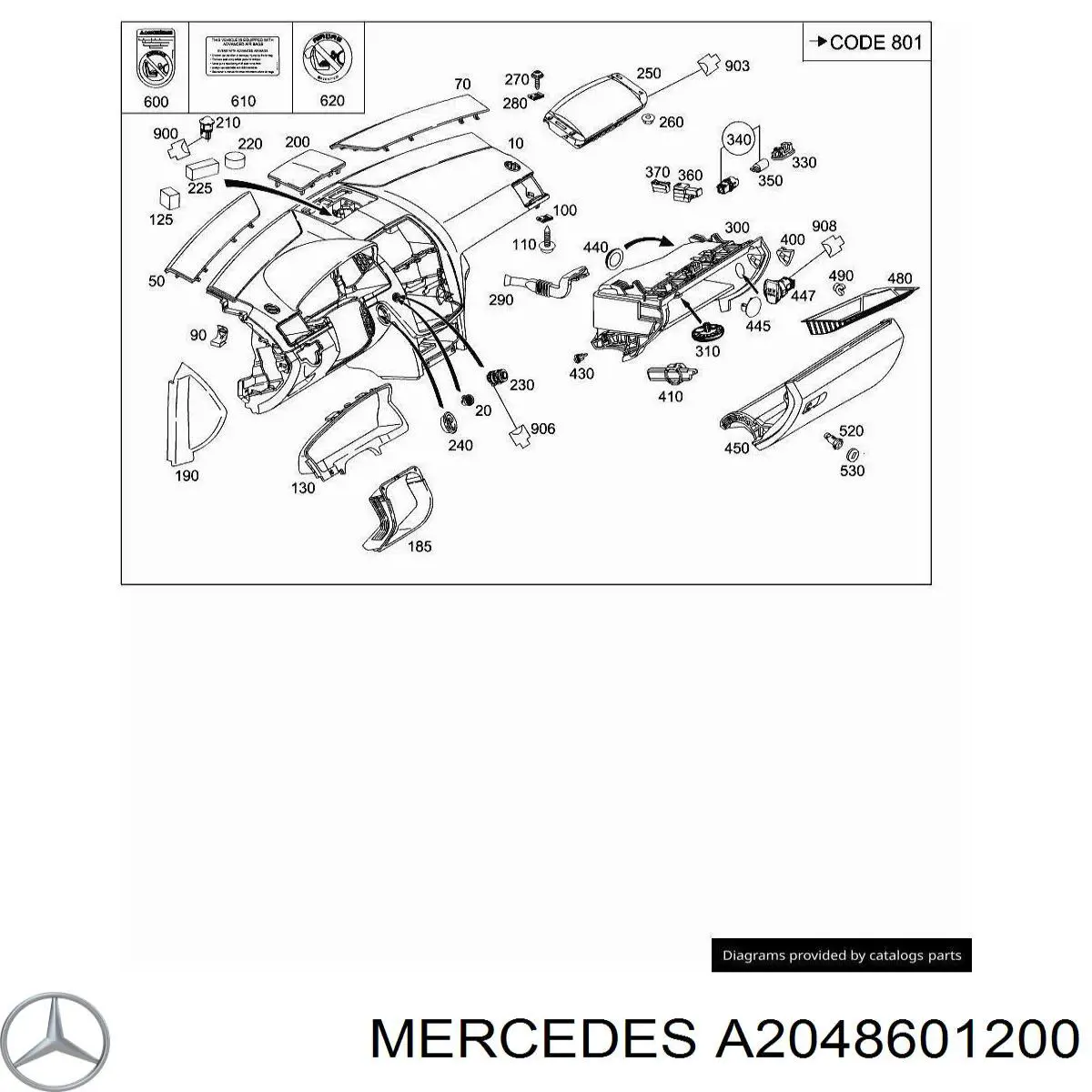 A2048601200 Mercedes Подушка безпеки пасажира