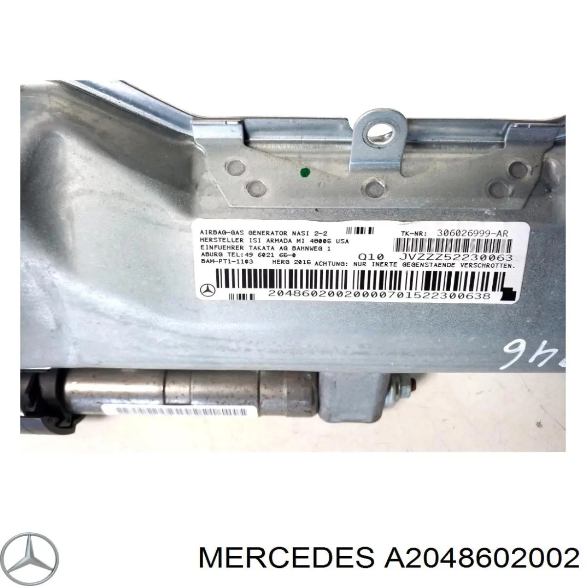 Подушка безпеки, водійська, AIRBAG, захисту колін A2048602002 Mercedes