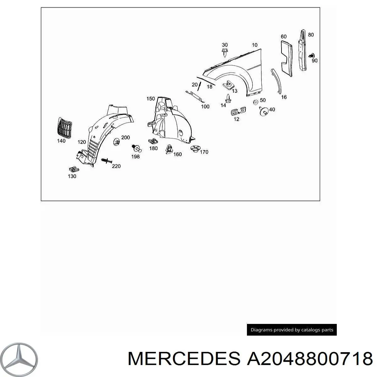 2048800718 Mercedes крило переднє ліве