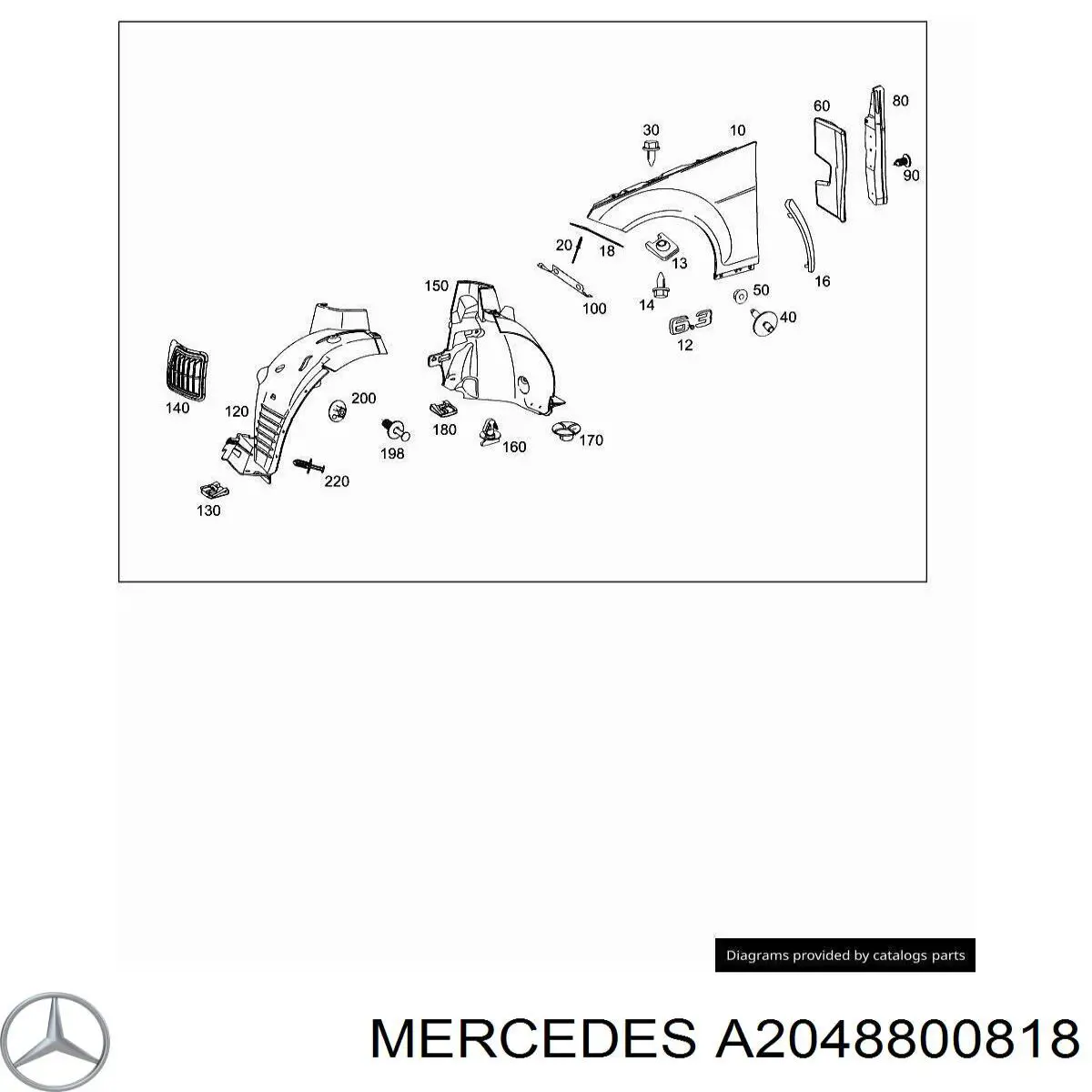 A2048800818 Mercedes Крило переднє праве