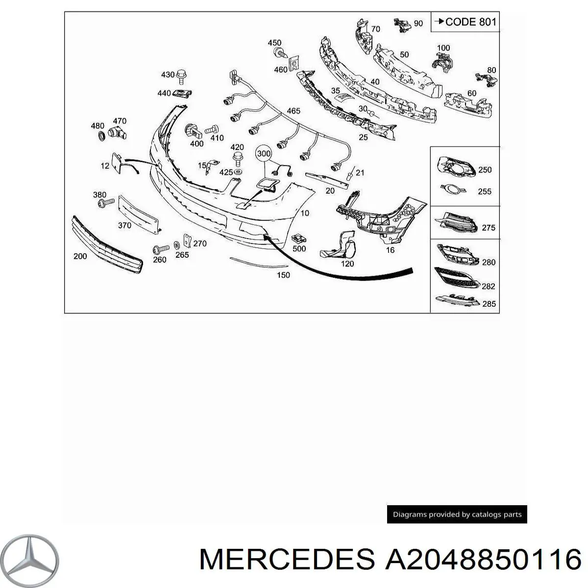  Mercedes A2048850116 ціна, від 7.60 USD