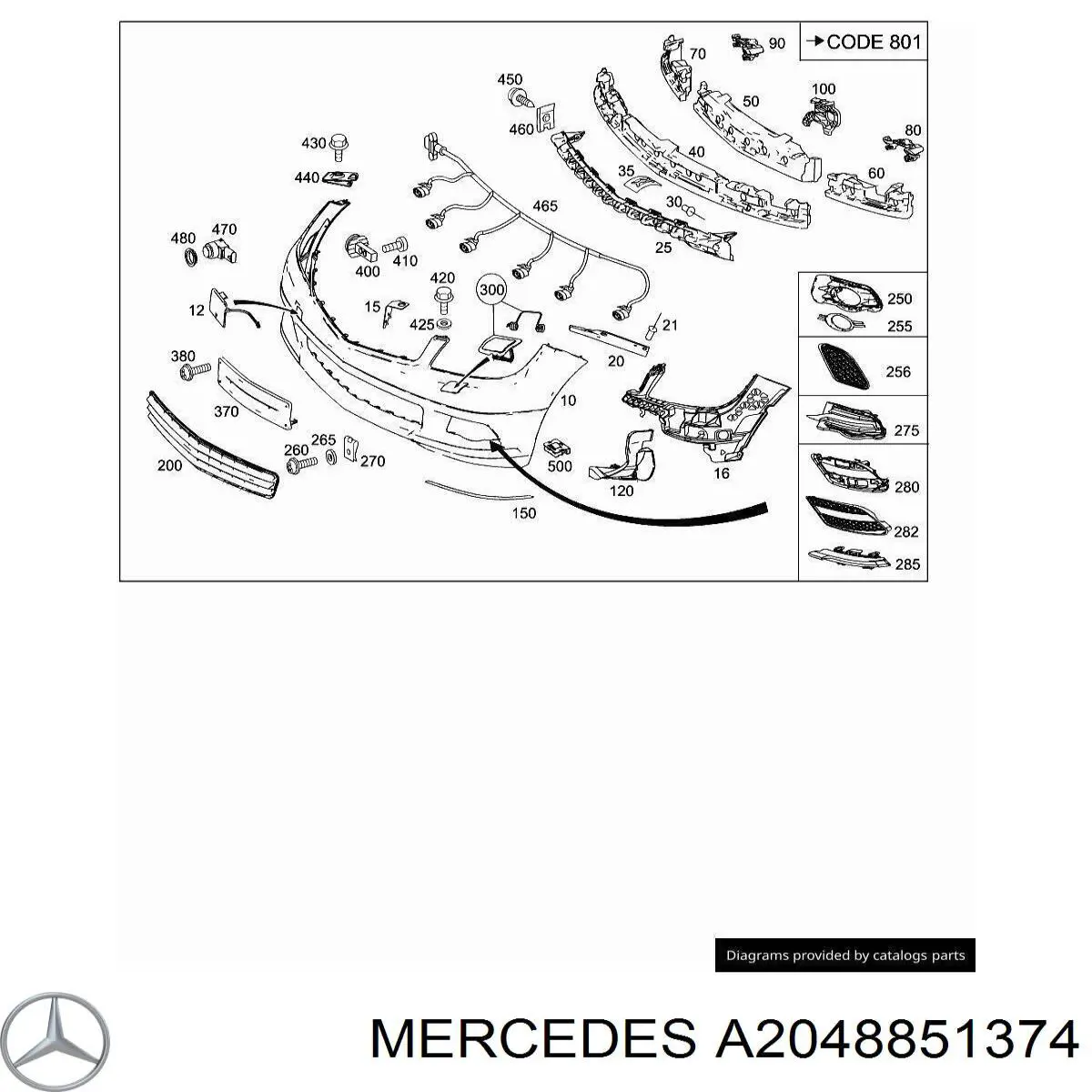 A2048851374 Mercedes Ободок фари протитуманной