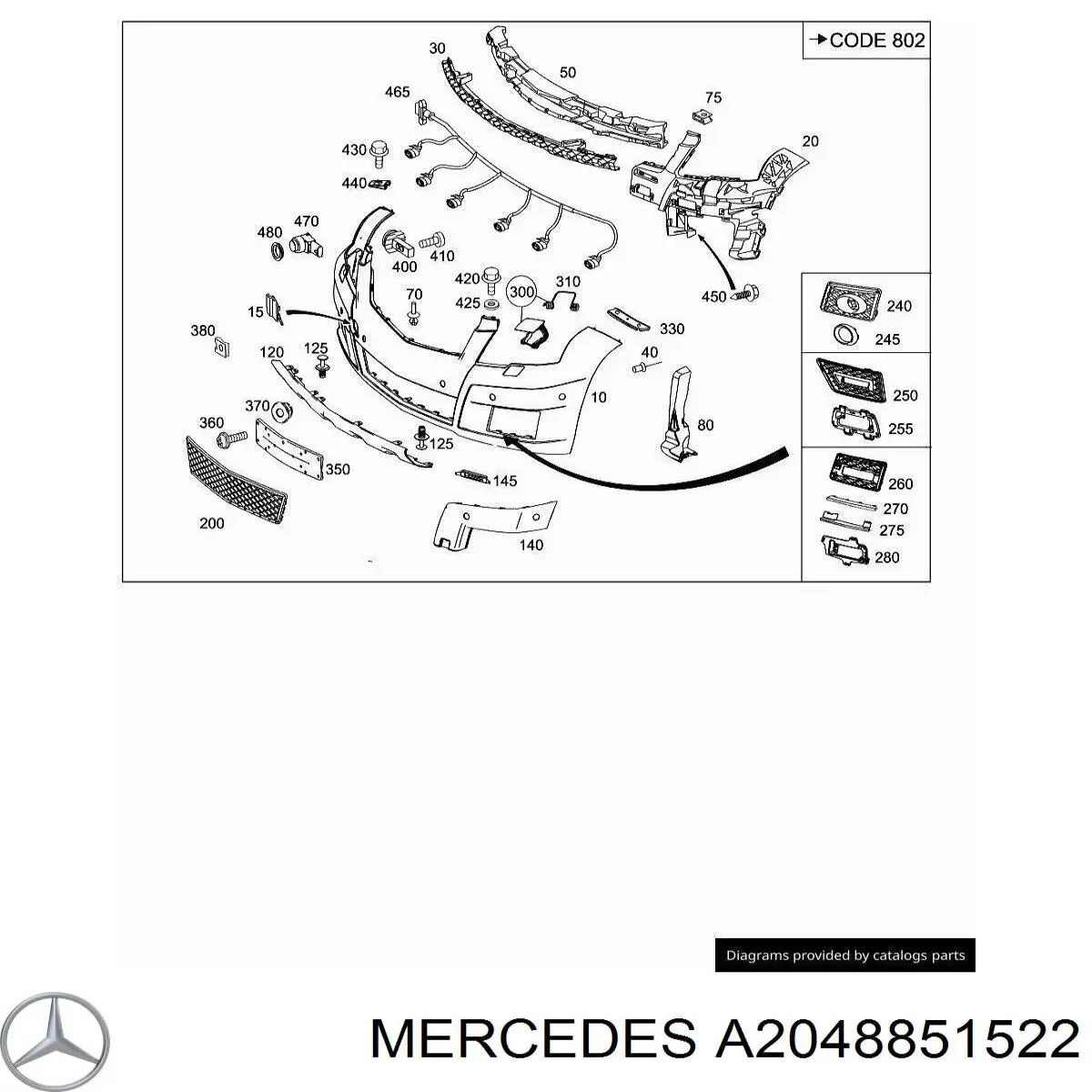 Купити A2048851522 Mercedes 
