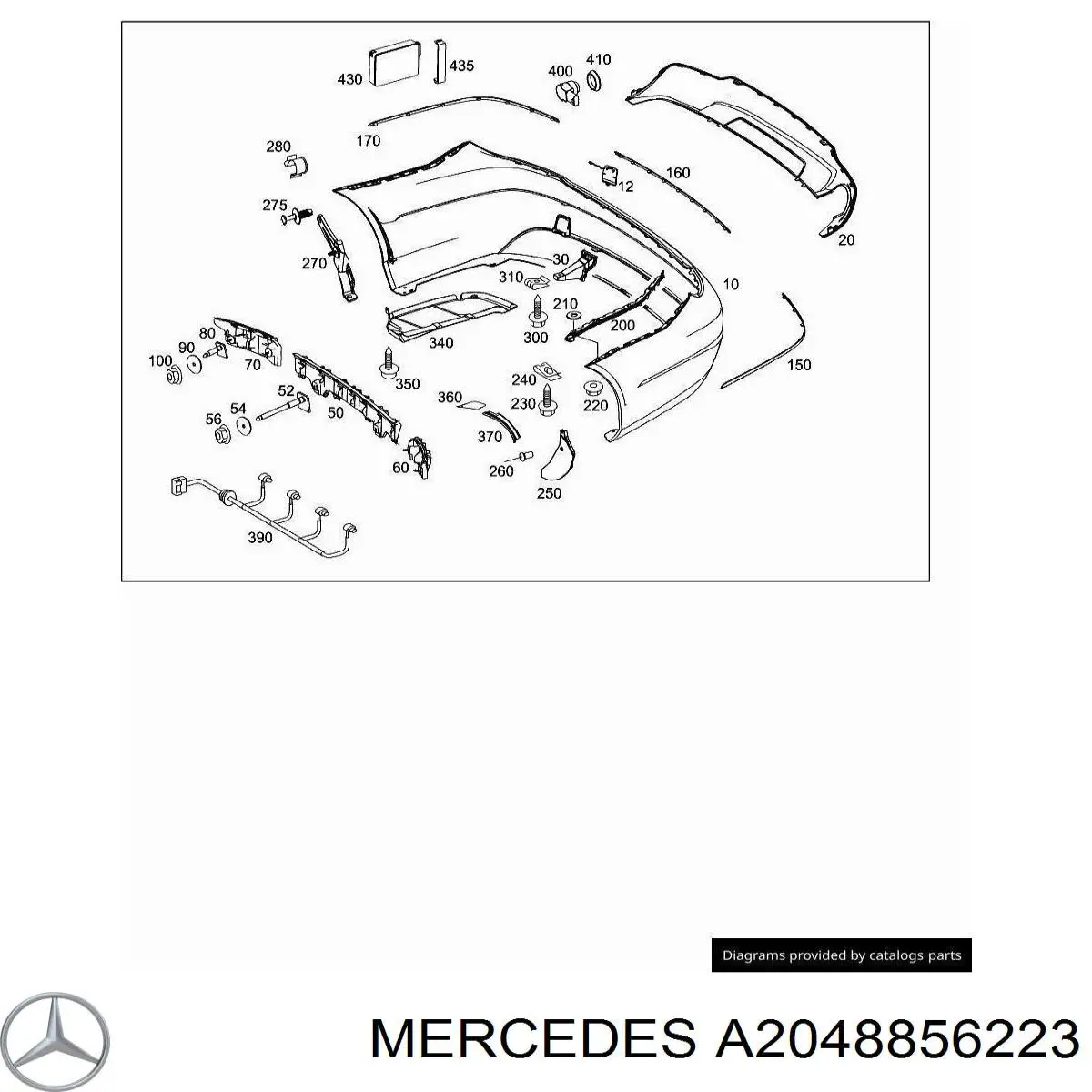 A20488562239999 Mercedes Заглушка бампера буксирувального гака, передня