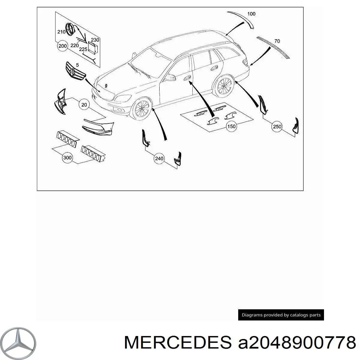 Бризковики передні, комплект Mercedes A2048900778 ціна, від 56.24 USD