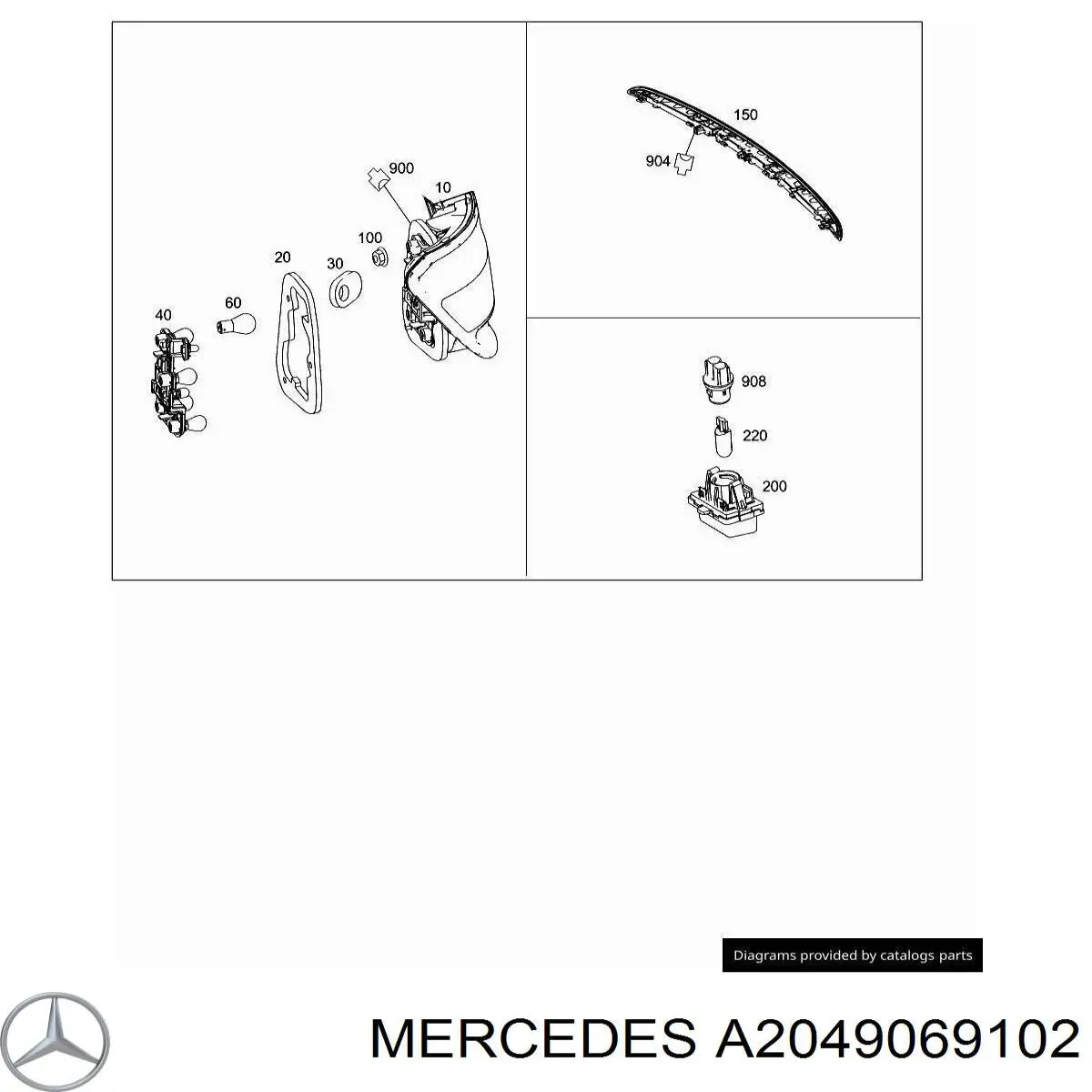 A204906910264 Mercedes Задня ліва фара