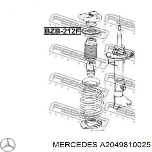 Купити A2049810025 Mercedes Підшипник опорний амортизатора, переднього
