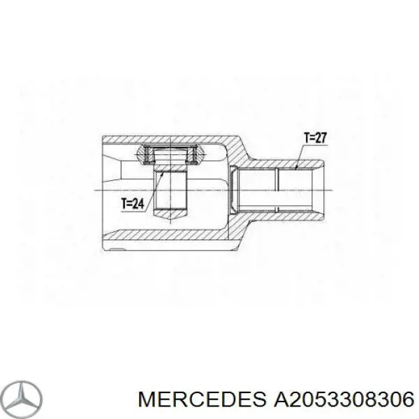 Купити A205330390680 Mercedes Ліва піввісь