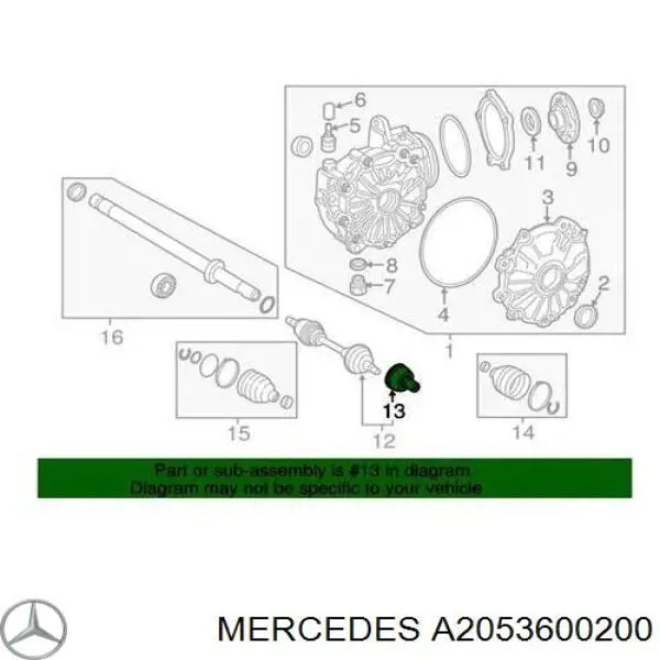 A2053600200 Mercedes Граната зовнішня