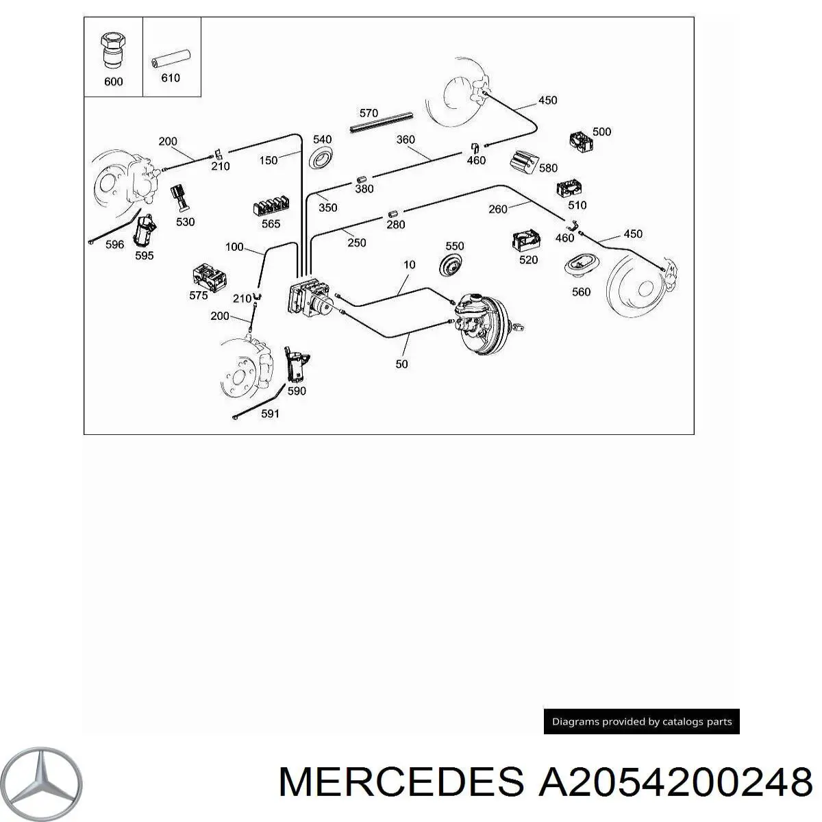 Шланг гальмівний передній на Mercedes E (C238)