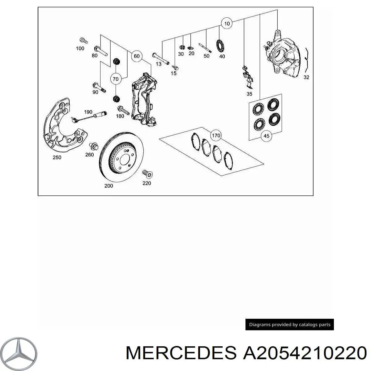  Mercedes A2054210220 ціна, від 63.35 USD