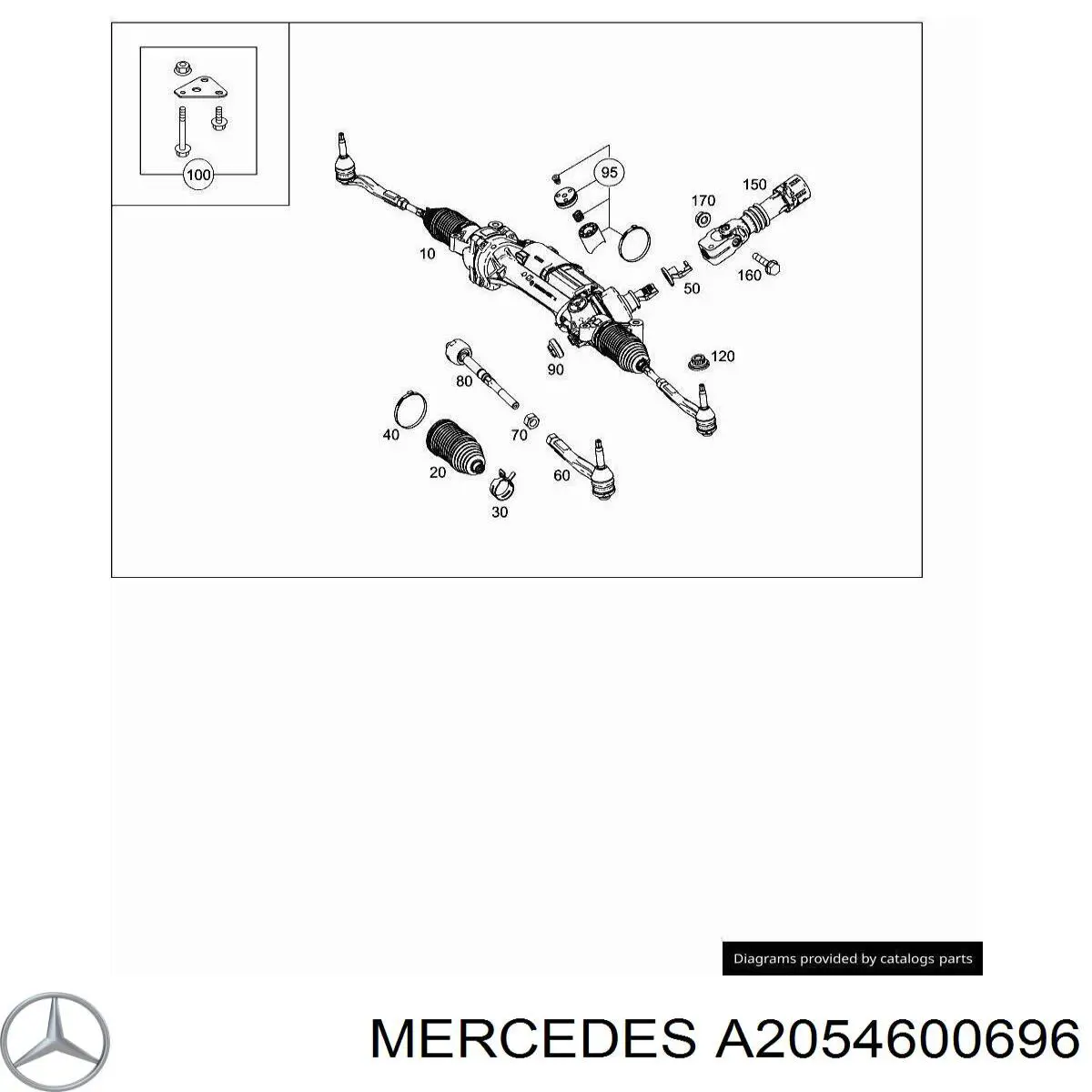 Пильник рульового механізму/рейки на Mercedes E (C238)