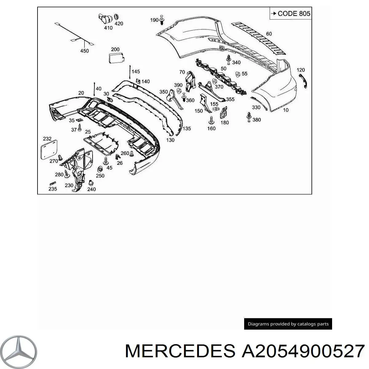 Насадка на глушник Mercedes A2054900527 ціна, від 69.68 USD