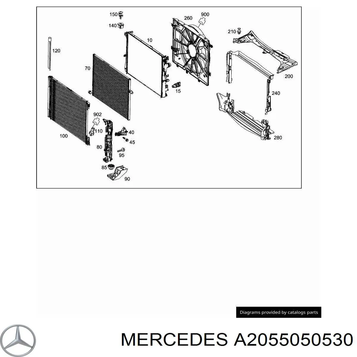 Повітропровід (дефлектор) радіатора, нижній Mercedes A2055050530 ціна, від 121.27 USD