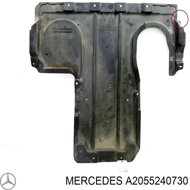 A2055240730 Mercedes Захист двигуна задня
