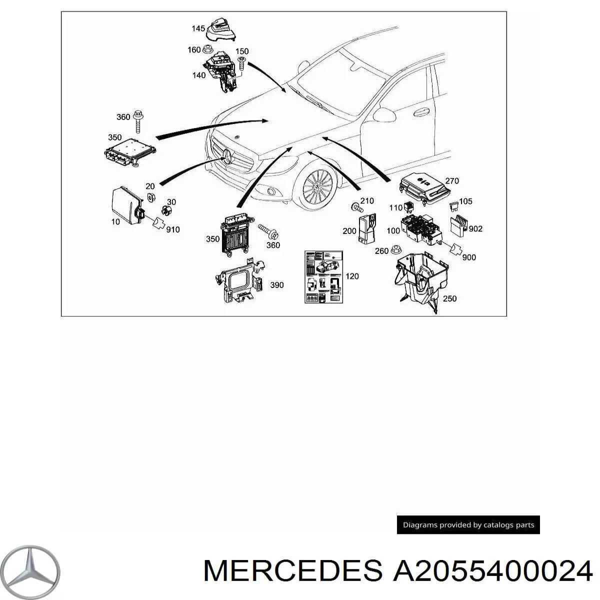 Корпус блока запобіжників Mercedes A2055400024 ціна, від 33.75 USD