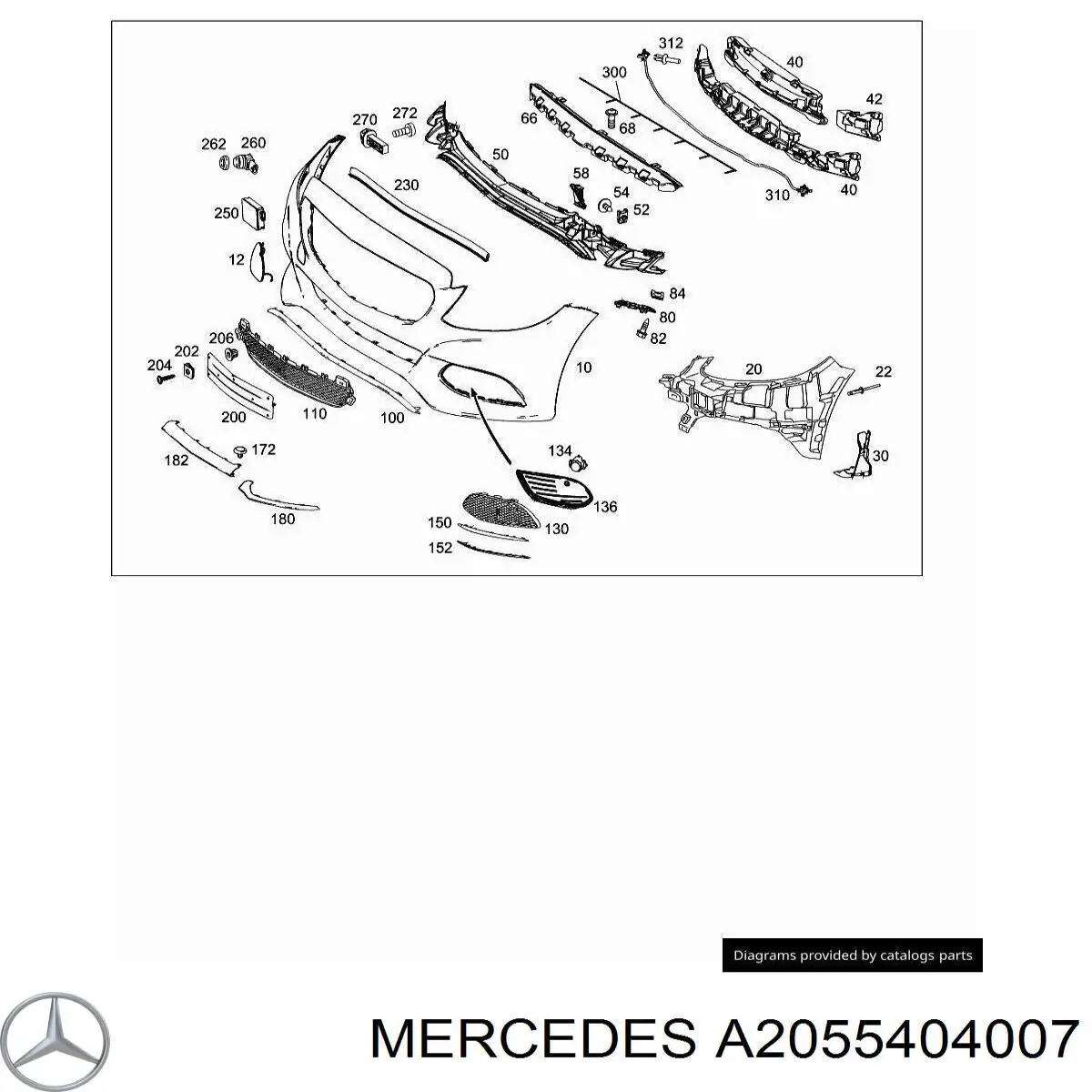 A2055404007 Mercedes Кабель/дріт парктроника бампера, переднього