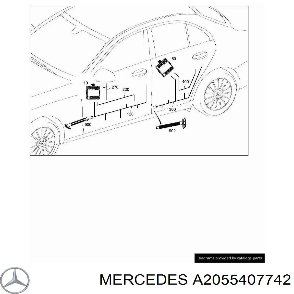 A2055407742 Mercedes Джгут проводів передньої двері